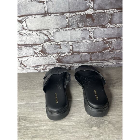 Cole Haan Black Leather Wedge Slip-On Comfort Women Sz 7B US/38EU - Picture 3 of 11